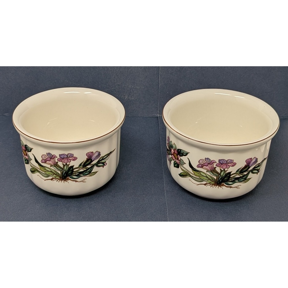 Villeroy & Boch Botanica Ramekins Set of 2 Cream Pulmonaria Officinalis